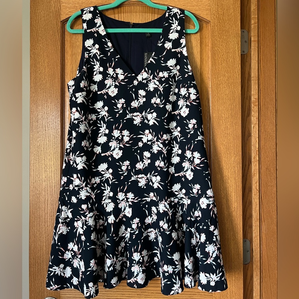 Banana Republic Navy & Multicolored Sleeveless Dress, Size 12, NWT!